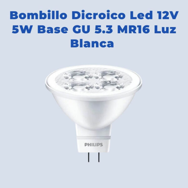 Bombillo Led MR16 12V 5W Bipin GU 5.3 Luz Blanca