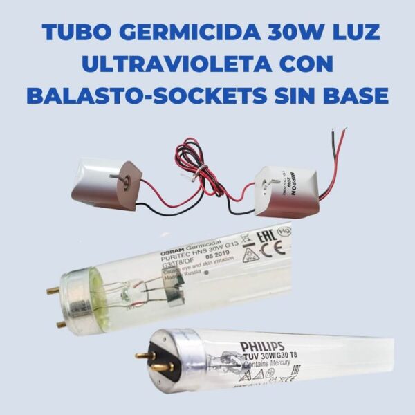 Tubo Germicida 30w Ultravioleta Con Balasto-sockets Sin Base
