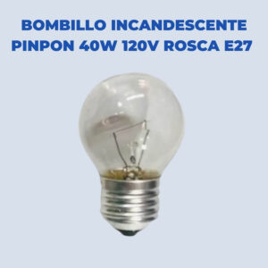 Bombillo Incandescente Pin Pon G45 Claro 40w 120V E27