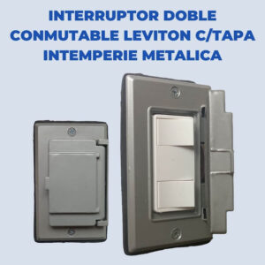 Interruptor Doble Conmutable Leviton Decora Con Tapa Intemperie Metalica